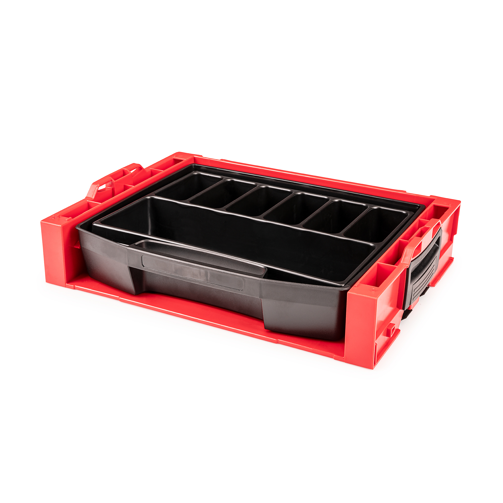 TEKTON Open Top Drawer (LS-Tray) with 7-Cavity Parts Tray and Stacking Drawer Rack | OLB94012